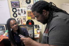Jamillah Bell (left) and Alabama State Archivist Michael Bean