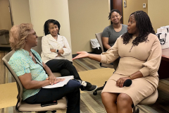 Dr. Tera Y. White (left), Dean of Library and Learning Resources, Dr. Janice Franklin, Jasmine Sears, and Melanie Hogan